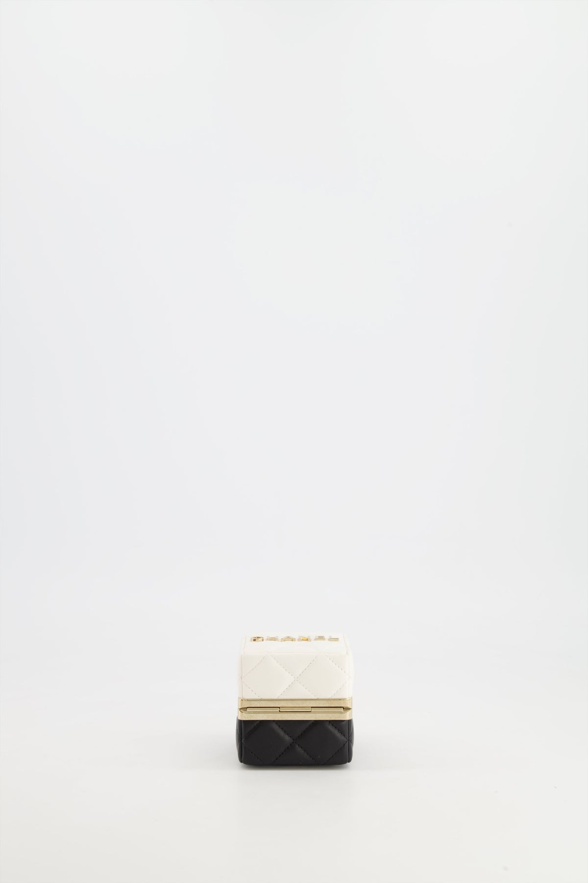 Chanel Black and White Micro Box Square Bag with Gold Hardware
