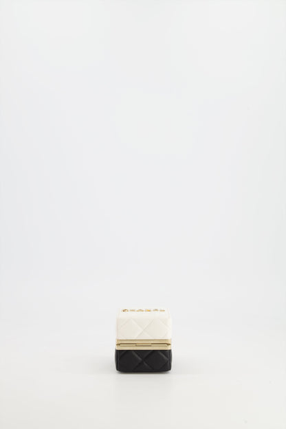 Chanel Black and White Micro Box Square Bag with Gold Hardware
