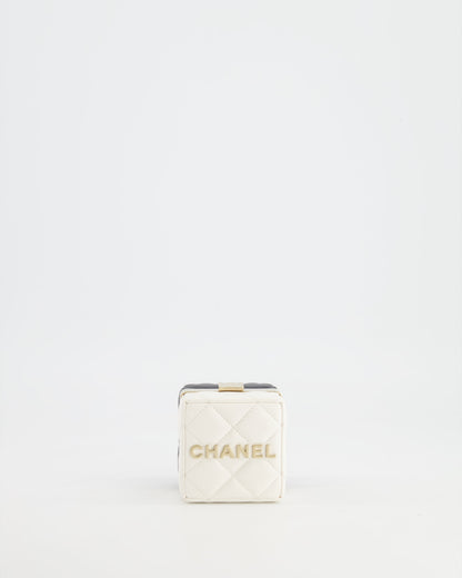 Chanel Black and White Micro Box Square Bag with Gold Hardware