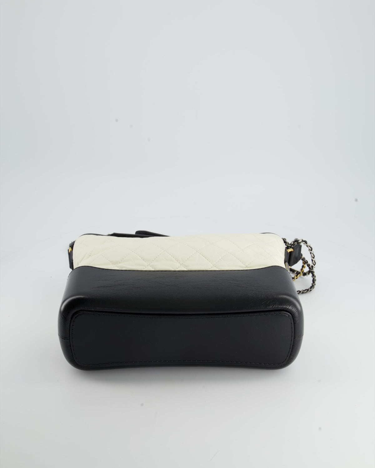 *FIRE PRICE* Chanel White and Black Medium Gabrielle Bag in Aged Calfskin Leather with Mixed Hardware