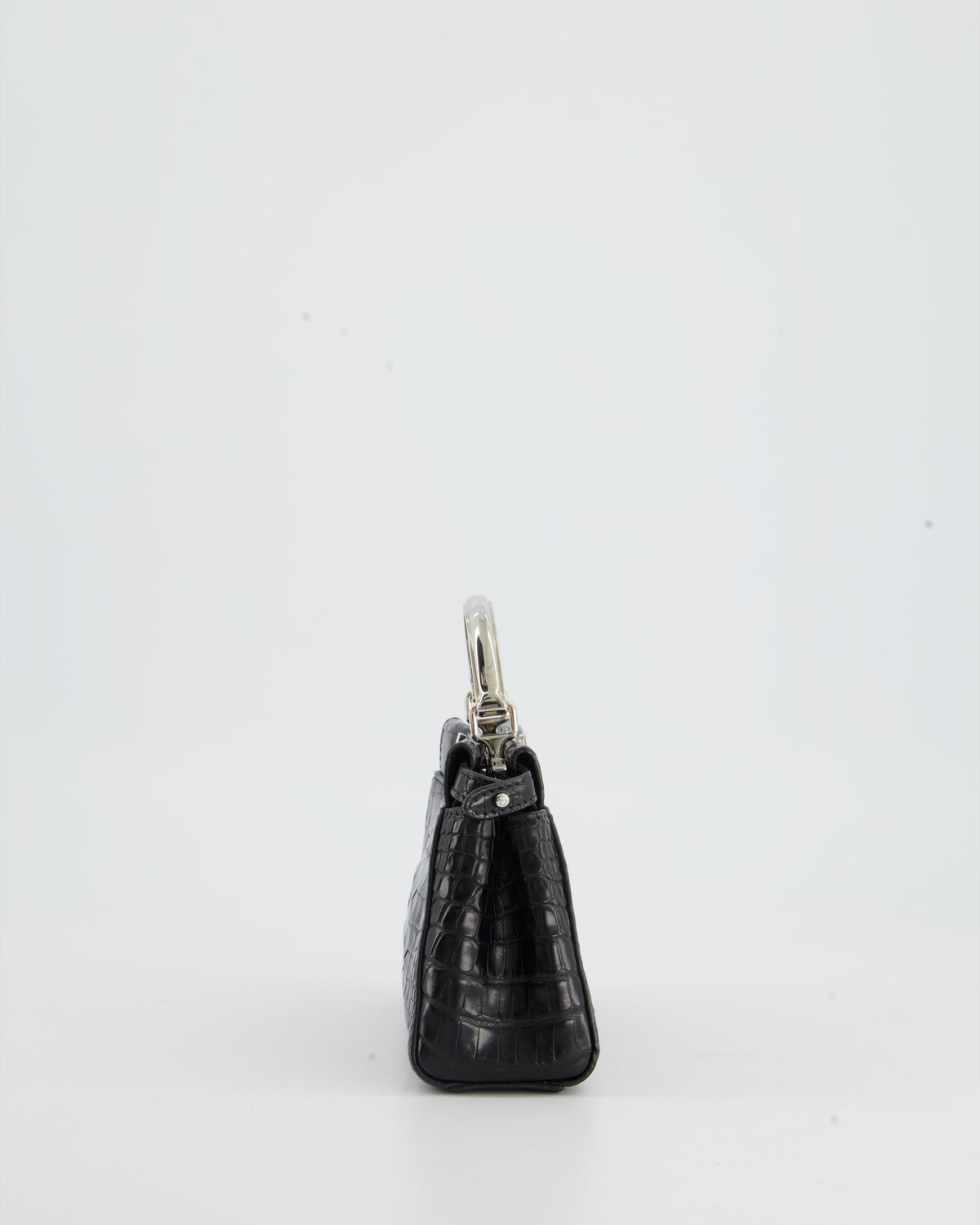 *FIRE PRICE* Fendi Black Exotic Micro Mini Peekaboo Bag with Silver Hardware