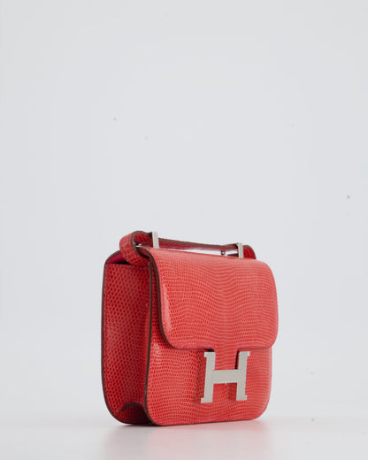 *RARE* Hermès Micro Constance Bag 13cm in Rouge Lizard with Palladium Hardware