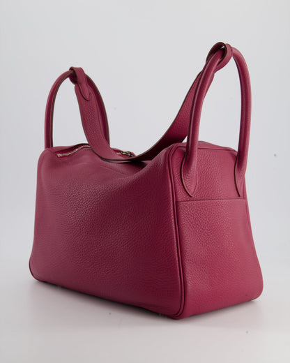 Hermès Lindy Bag 30cm in Rouge Galance in Togo Leather with Palladium Hardware