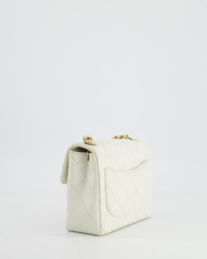 *RARE* Chanel Vintage White Caviar Mini Square Flap Bag with 24K Gold Hardware