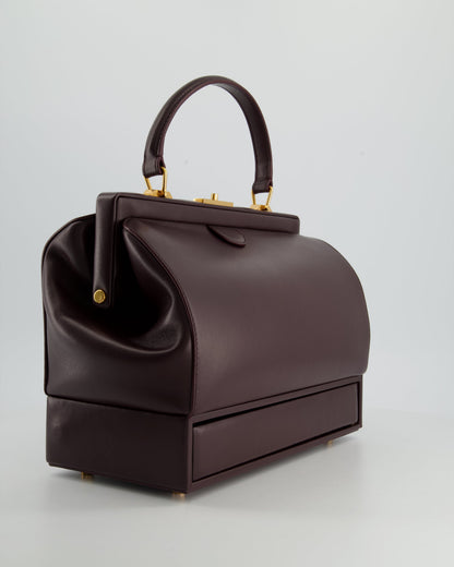 *RUNWAY PIECE* Gabriela Hearst Burgundy Chapman Bag In Calf Leather and Gold Hardware RRP £1550