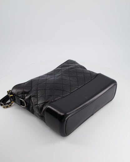 Chanel Black Large Gabrielle Bag in Lambskin Leather with Mixed Hardware