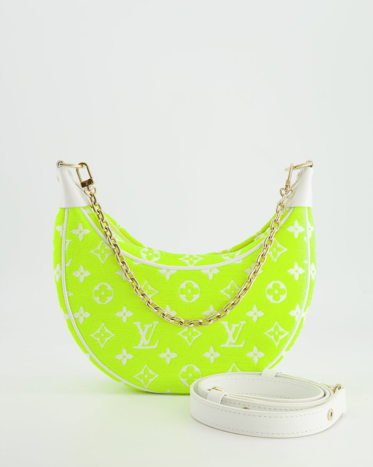 *HOT* Louis Vuitton Neon Yellow Jacquard  Monogram Loop Bag with Champagne Gold Hardware