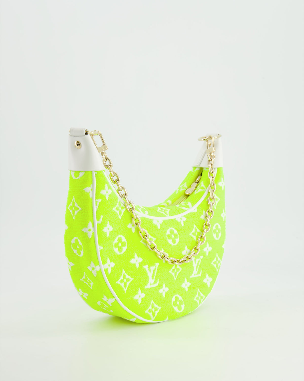 *HOT* Louis Vuitton Neon Yellow Jacquard  Monogram Loop Bag with Champagne Gold Hardware