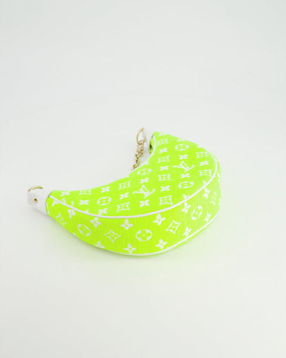 *HOT* Louis Vuitton Neon Yellow Jacquard  Monogram Loop Bag with Champagne Gold Hardware