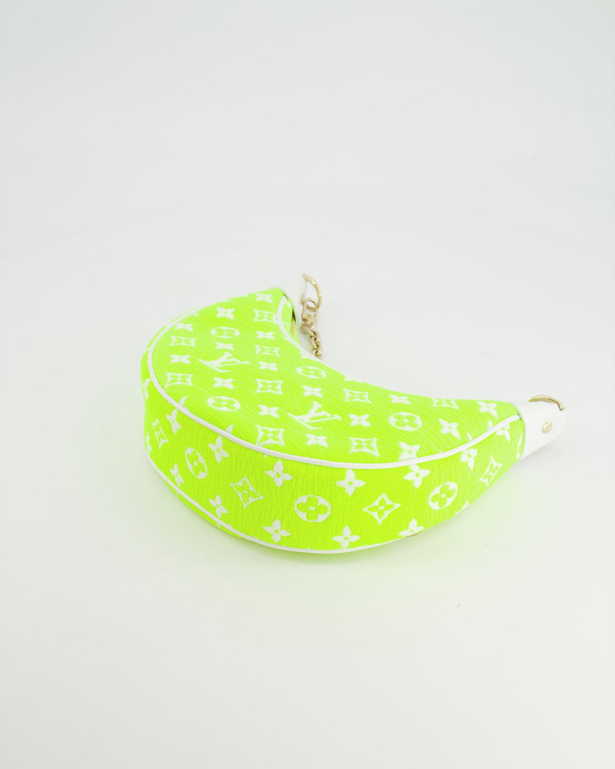 *HOT* Louis Vuitton Neon Yellow Jacquard  Monogram Loop Bag with Champagne Gold Hardware