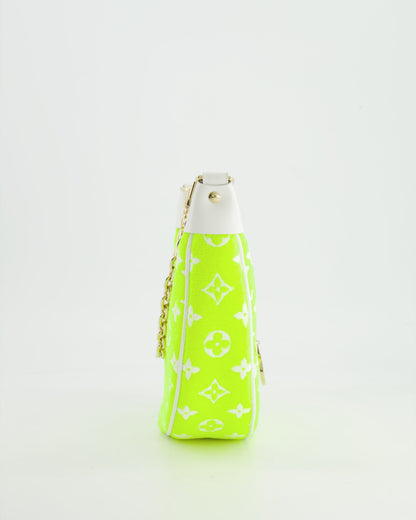 *HOT* Louis Vuitton Neon Yellow Jacquard  Monogram Loop Bag with Champagne Gold Hardware
