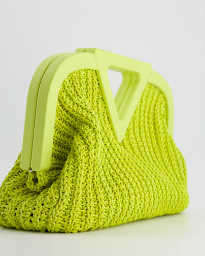 Bottega Veneta Medium Green Crochet Point Cross Body Bag