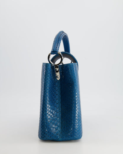Louis Vuitton Peacock Blue Capucines MM Bag in Python Leather with Silver Hardware
