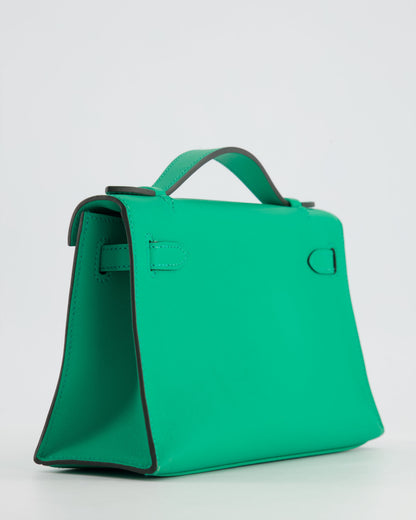 *FIRE PRICE* Hermès Kelly Pochette in Menthe Swift Leather with Gold Hardware