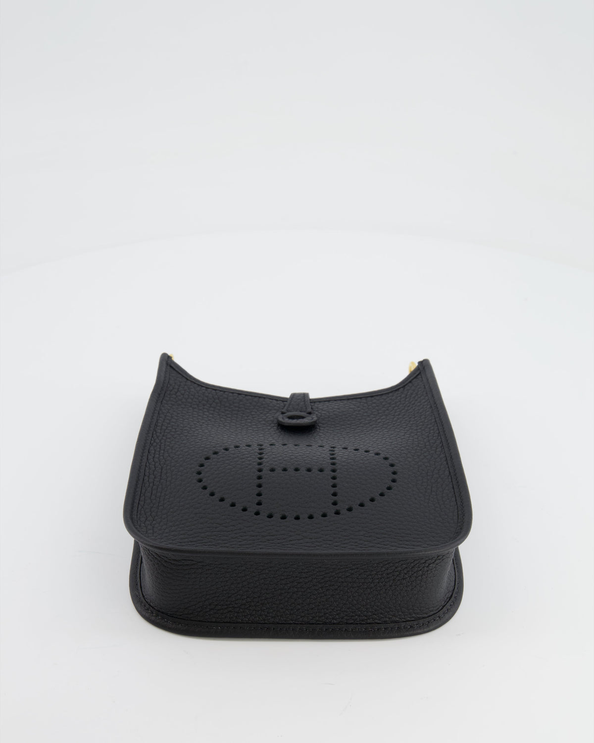 Hermès Mini Evelyne Bag in Black Clemence Leather with Gold Hardware