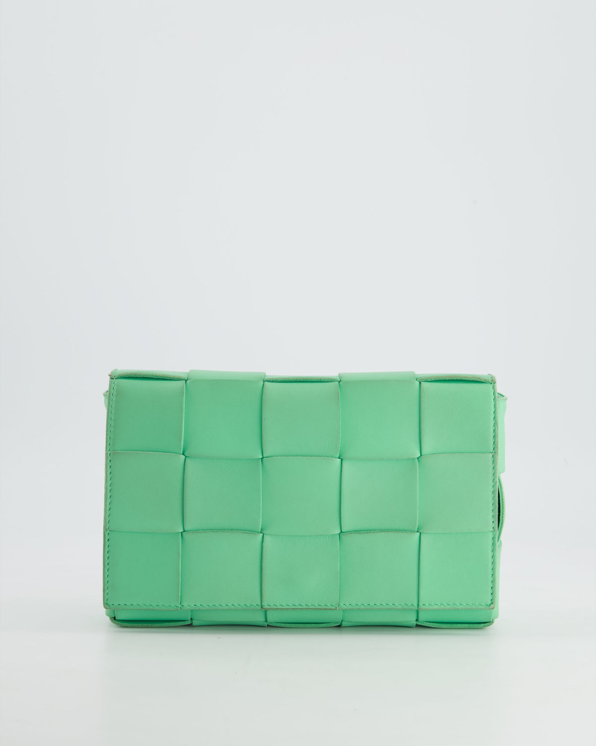 Bottega Veneta Lime Green Small Cassette Intrecciato Cross-Body Bag RRP £1,970