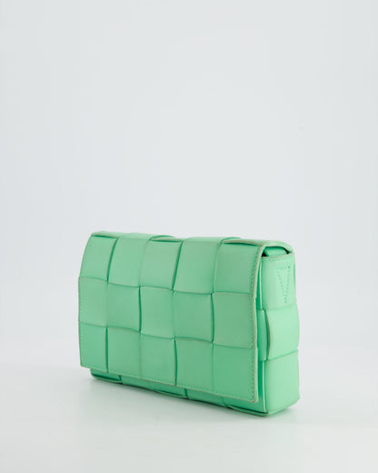 Bottega Veneta Lime Green Small Cassette Intrecciato Cross-Body Bag RRP £1,970