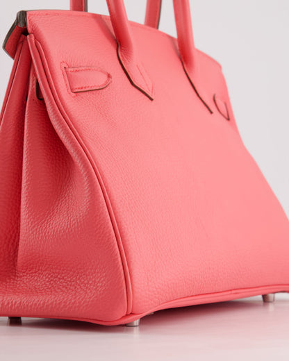 Hermès Birkin 30cm Retourne Bag in Rose Lipstick Togo Leather and Palladium Hardware
