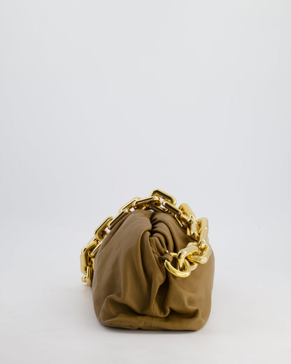 Bottega Veneta Brown Mud Chain Pouch Bag in Nappa Leather with Gold Hardware