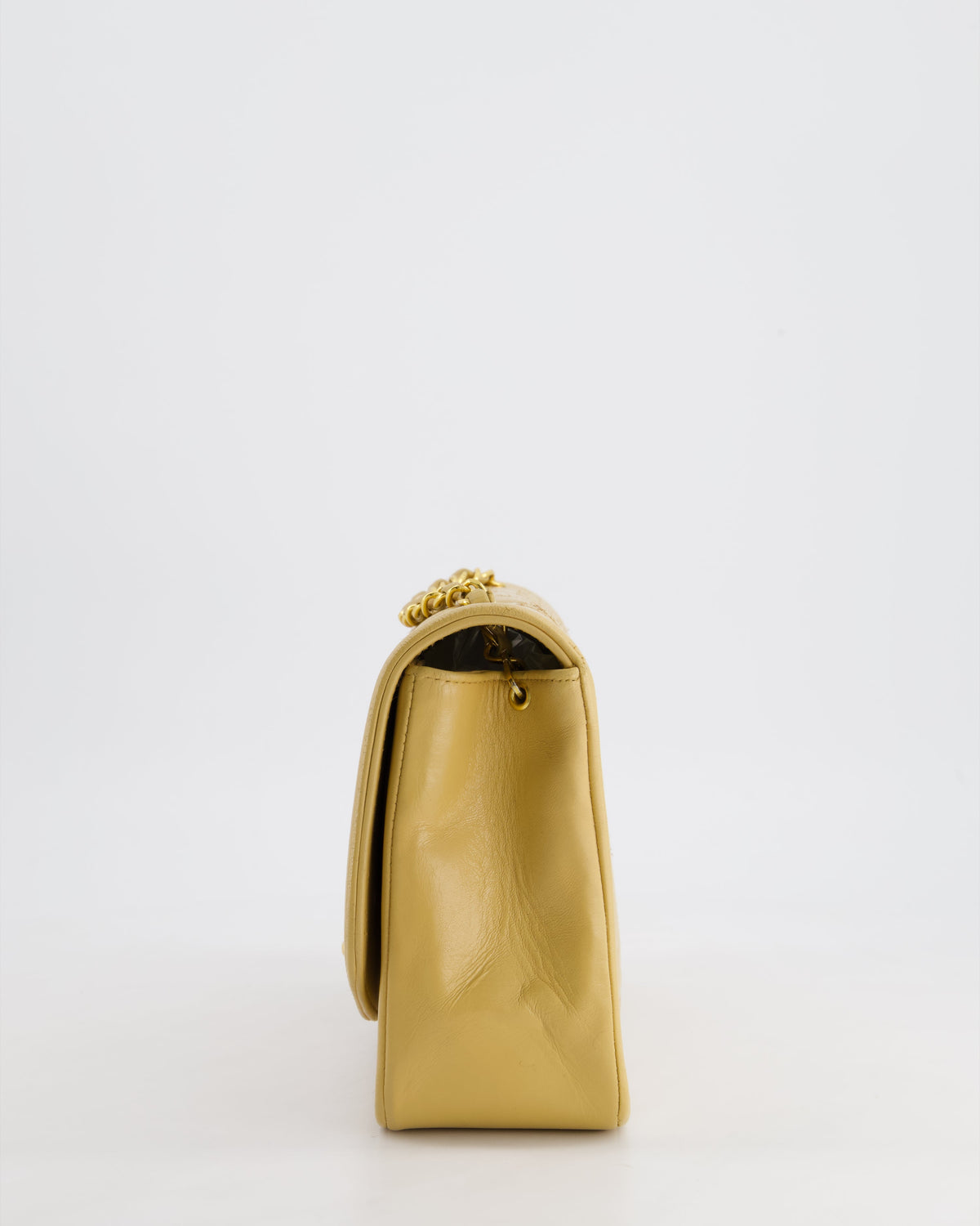 Chanel Vintage Single Flap Diana Bag in Beige Lambskin Leather With 24K Gold Hardware