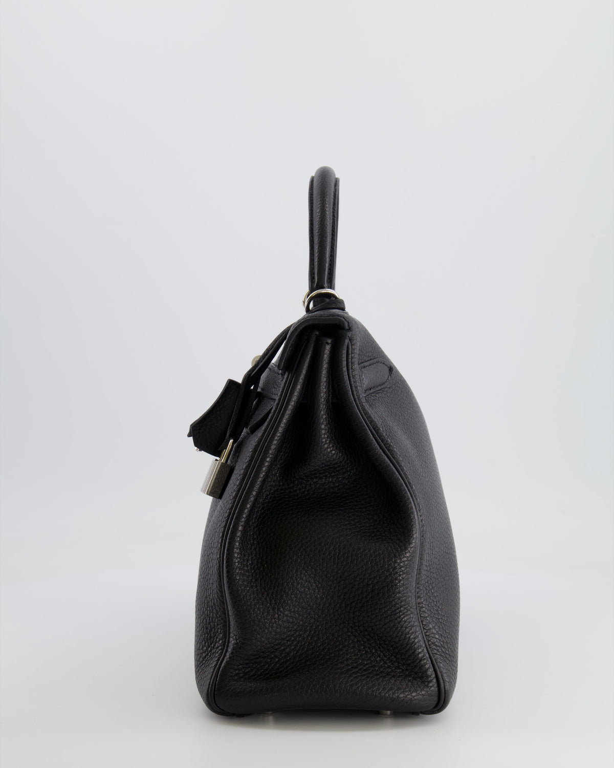 Hermès Kelly Retourne 32cm Bag in Black Clemence Taurillon Leather with Palladium Hardware