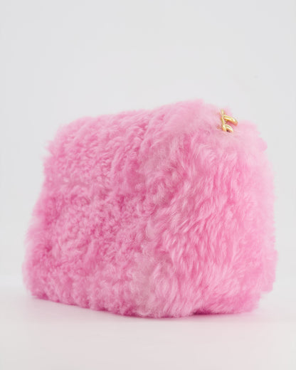 Louis Vuitton Candy Pink Shearling LV Twist PM Bag with Gold Hardware