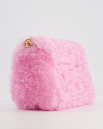 Louis Vuitton Candy Pink Shearling LV Twist PM Bag with Gold Hardware