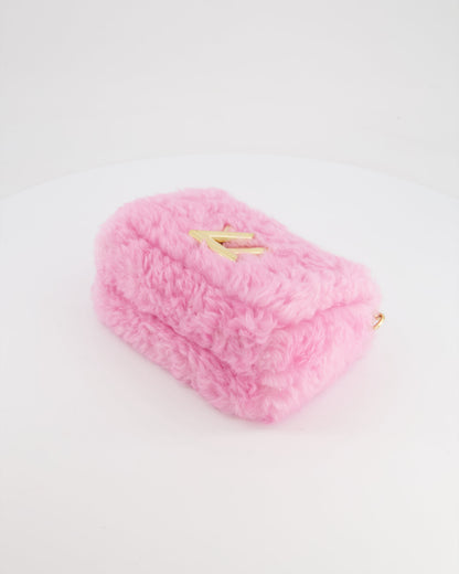 Louis Vuitton Candy Pink Shearling LV Twist PM Bag with Gold Hardware