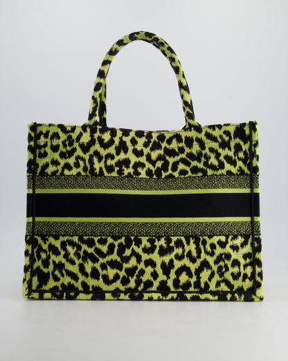 Christian Dior Medium Lime & Black Leopard Print Canvas Book Tote Bag RRP £2500