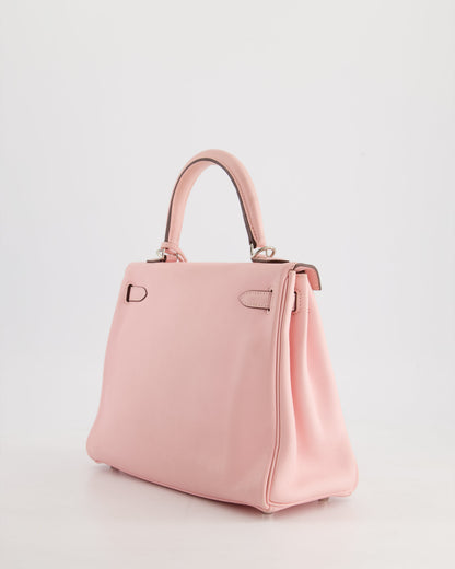 Hermès Kelly Bag 25cm Retourne in Rose Sakura Swift Leather with Palladium Hardware