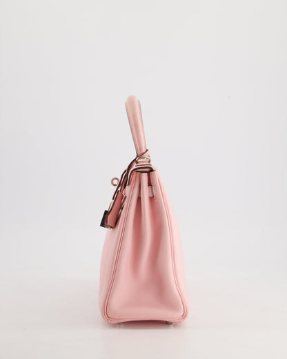 Hermès Kelly Bag 25cm Retourne in Rose Sakura Swift Leather with Palladium Hardware