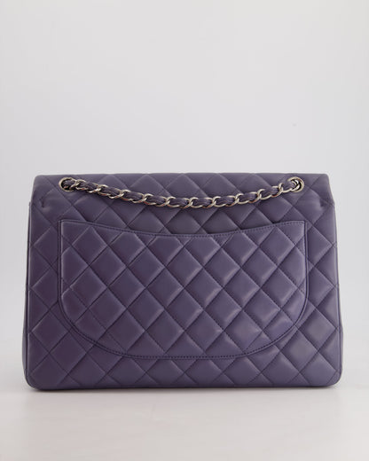 Chanel Lavander Purple Maxi Classic Double Flap Bag in Lambskin Leather with Silver Hardware