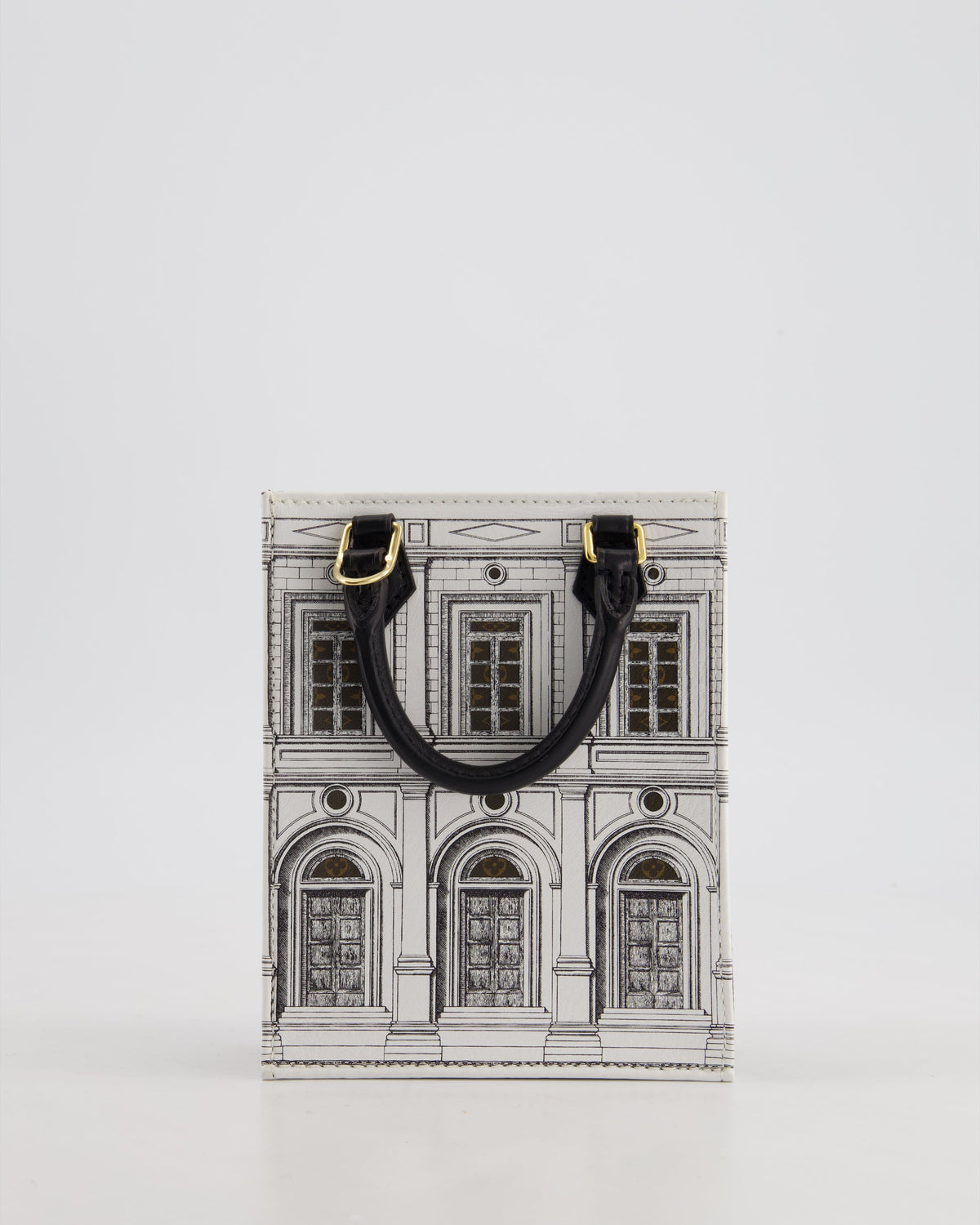 Louis Vuitton Fornasetti Petit Sac Plat Small Rectangle Crossbody Bag with Brown Monogram Canvas and Gold Hardware