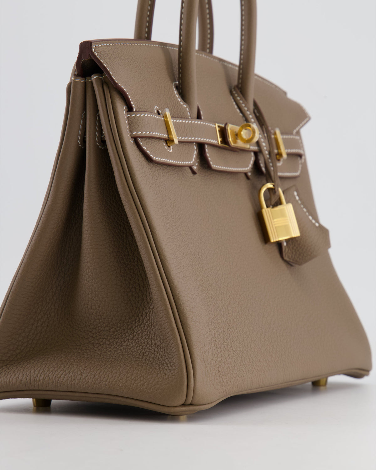 *HOT* Hermès Birkin Retourne 25cm Bag in Etoupe Togo Leather with Gold Hardware