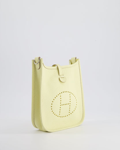Hermès Mini Evelyne Bag in Jaune Milton Clemence Leather with Palladium Hardware