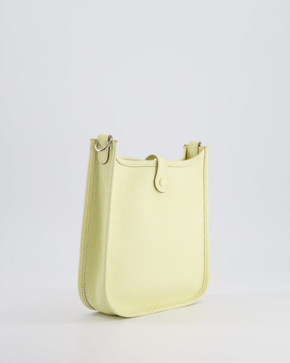 Hermès Mini Evelyne Bag in Jaune Milton Clemence Leather with Palladium Hardware