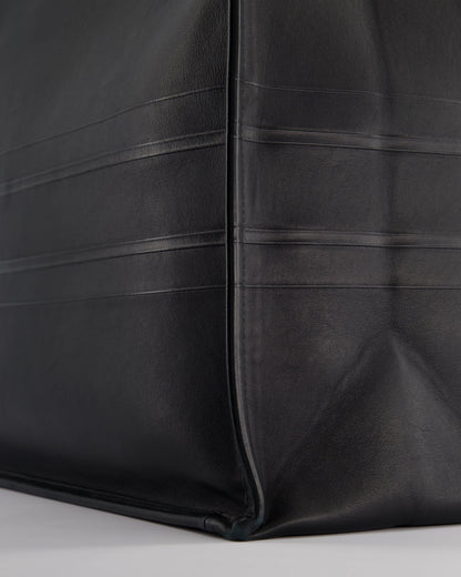 Christian Dior Black Large Book Tote in Calfskin Leather