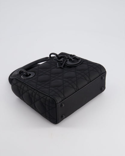 Christian Dior Mini Cannage Ultramatte Black Lady Dior Bag with Black Hardware RRP - £4200