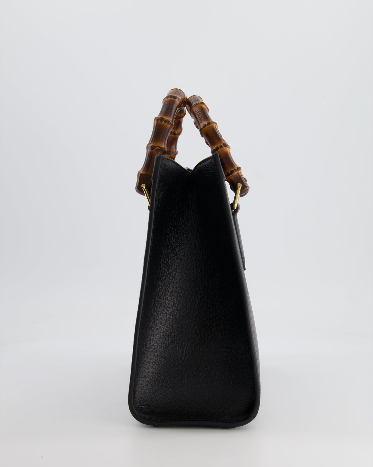 Gucci Black Diana Medium Tote Leather Bag with Shiny Antique Gold Hardware & Bamboo Handle RRP £3,170