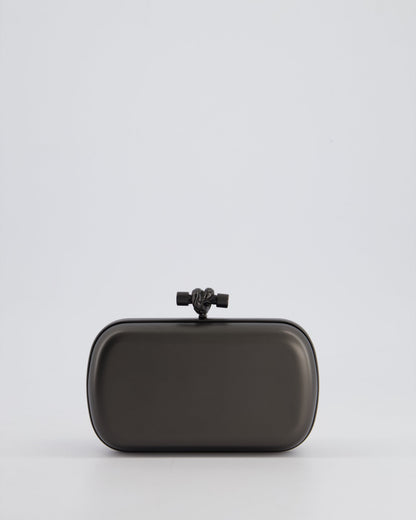 Bottega Veneta Grey Metal Mirror Lens Knot Clutch Bag