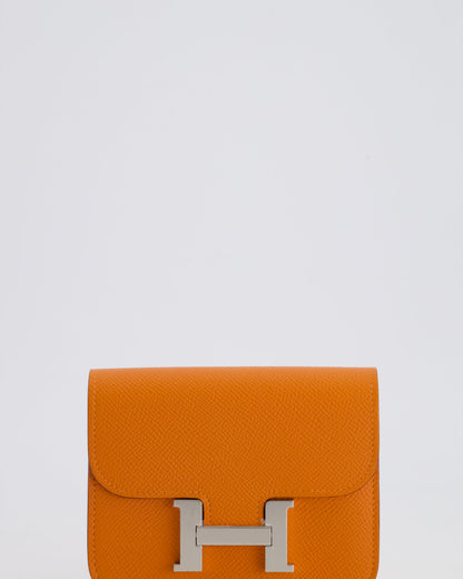 Hermès Constance Slim Belt Wallet Bag in Orange Epsom Leather with Palladium Hardware