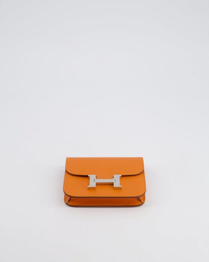 Hermès Constance Slim Belt Wallet Bag in Orange Epsom Leather with Palladium Hardware