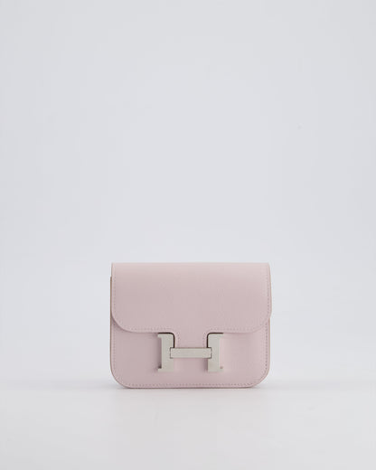 Hermès Constance Slim Belt Wallet Bag in Mauve Pale Evercolor Leather with Palladium Hardware