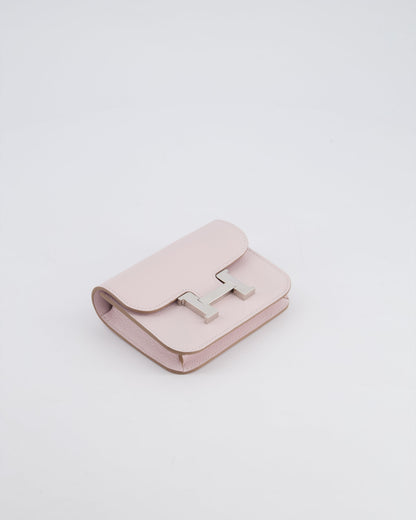Hermès Constance Slim Belt Wallet Bag in Mauve Pale Evercolor Leather with Palladium Hardware