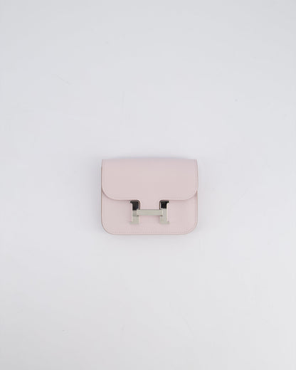 Hermès Constance Slim Belt Wallet Bag in Mauve Pale Evercolor Leather with Palladium Hardware