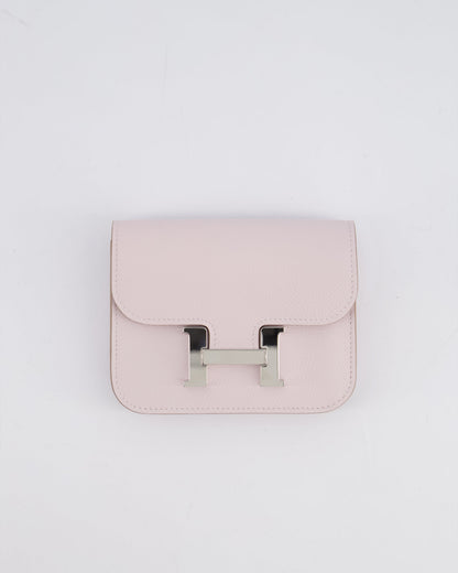 Hermès Constance Slim Belt Wallet Bag in Mauve Pale Evercolor Leather with Palladium Hardware