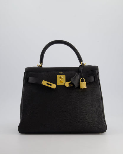 Hermès Kelly 28cm Retourne Bag in Black Togo Leather with Gold Hardware