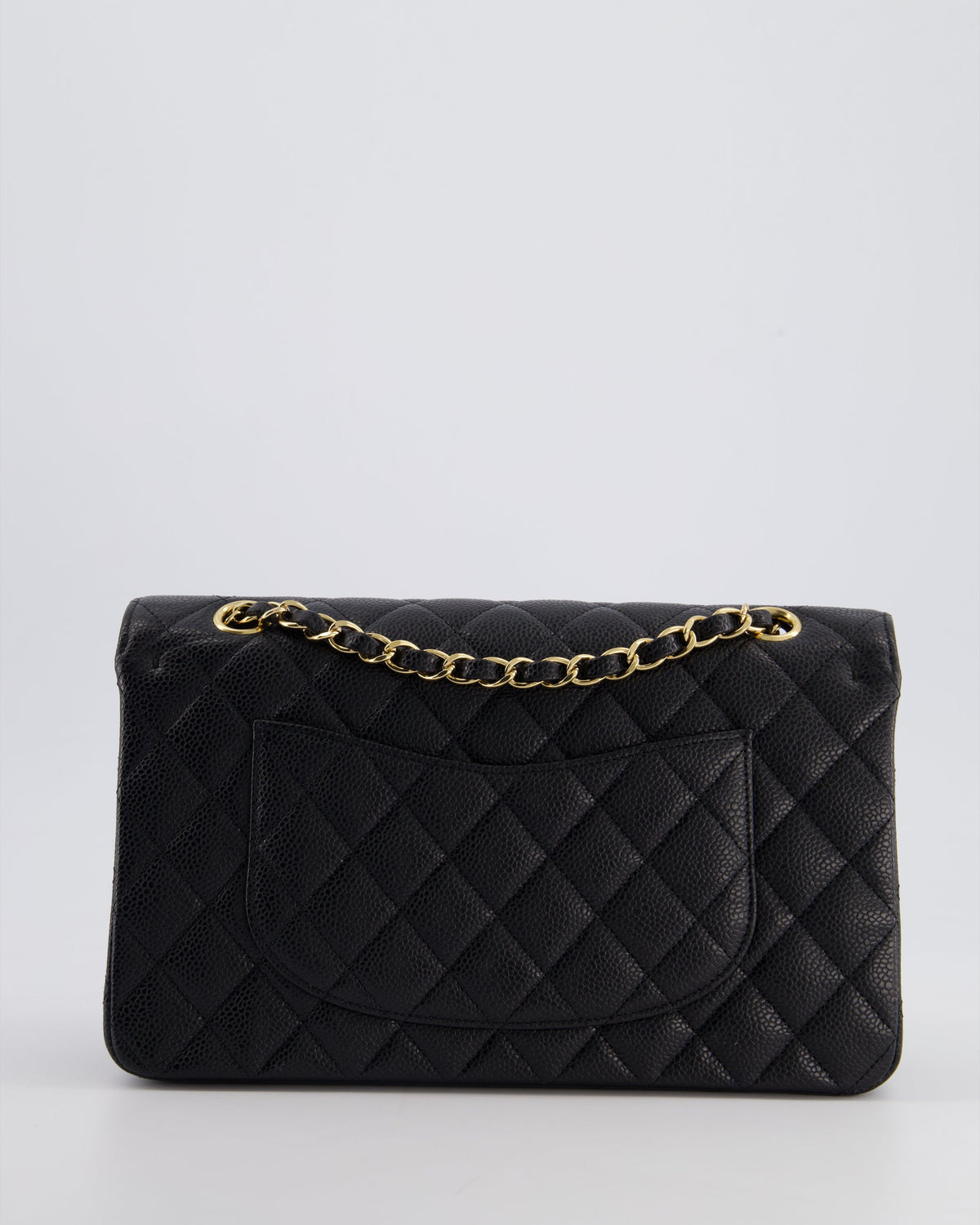 Chanel Black Medium Classic Double Flap Bag in Caviar Leather with Gold Hardware