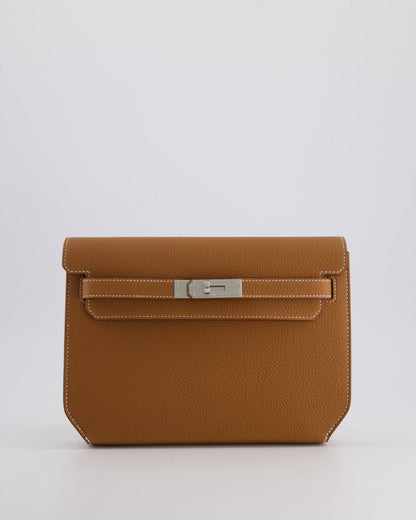 *RARE* Hermès Kelly Depeches Pouch 25cm Bag in Gold Togo Leather with Palladium Hardware