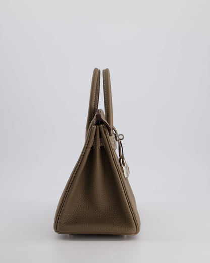 *HOT* Hermès Birkin Retourne 25cm Bag in Etoupe Togo Leather with Palladium Hardware